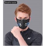 Wholesale PM2.5 Sports Fashion Washable Double Valve Multi Layer Cloth Protection Cover with Filter for Adults and Children (Black)